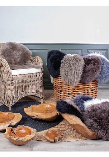 HOUSE NORDIC lammeskinn - mushroom, ekte New Zealand-skinn (85x50)