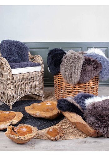 HOUSE NORDIC lammeskinn - grtt, ekte New Zealand-skinn (85x50)