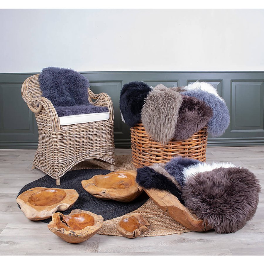 HOUSE NORDIC lammeskinn - grtt, ekte New Zealand-skinn (85x50)