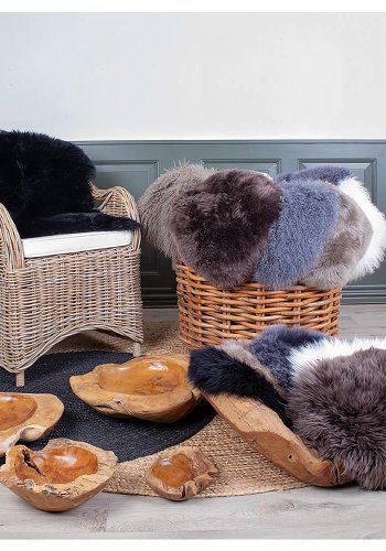 HOUSE NORDIC lammeskinn - svart, ekte New Zealand-skinn (85x50)