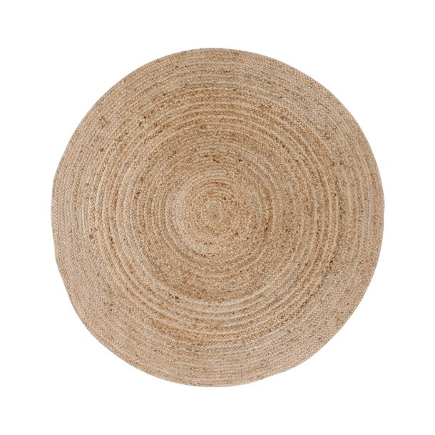 Bombay gulvtppe - natur bomuld/jute, rund (90)