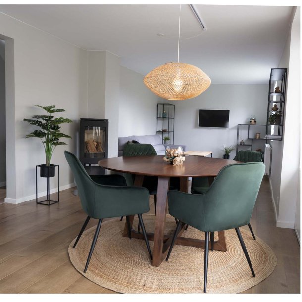 HOUSE NORDIC Bombay gulvt�ppe - natur jute/bomuld, rundt (�180)