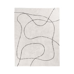 Tampa gulvtppe, Rektangulr - natur bomuld med print (230x160)