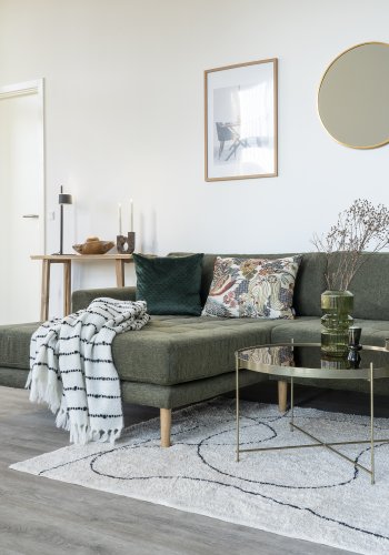 HOUSE NORDIC Tampa teppe, rektangulrt - naturlig bomull med trykk (300x200)