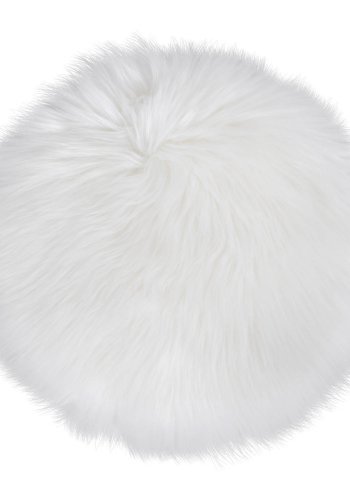 HOUSE NORDIC imitert lammeskinnspute, rund - hvit polyester (35)