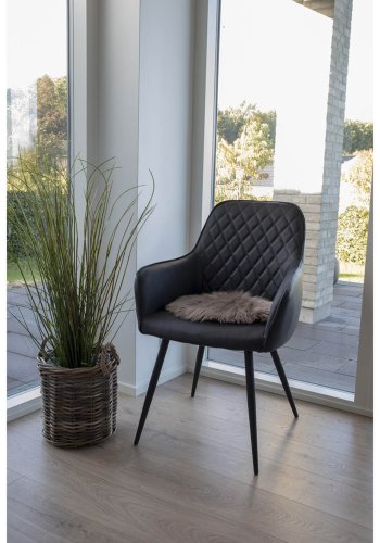 HOUSE NORDIC imitert lammeskinnspute, rund - mushroom polyester (35)