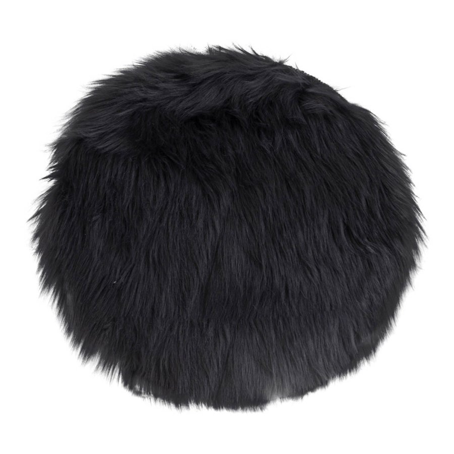 HOUSE NORDIC imitert lammeskinnspute, rund - gr polyester (35)