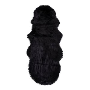 HOUSE NORDIC imiteret lammeskind - sort polyester (60x180)