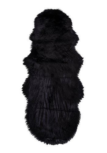 HOUSE NORDIC imitert lammeskinn - svart polyester (60x180)