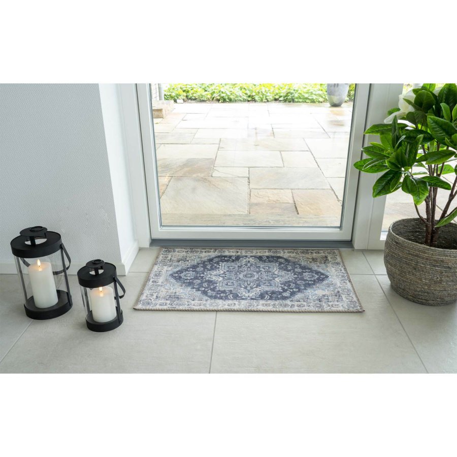 HOUSE NORDIC Havana drmatte, rektangulr - flerfarget og bl chenille polyester (50x80)