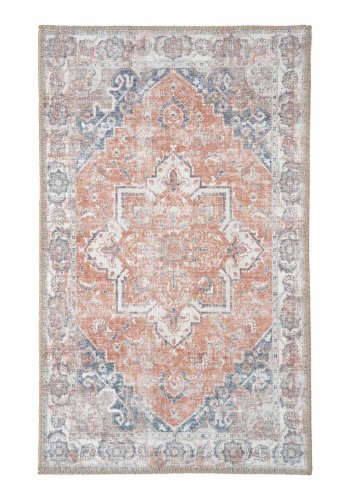 HOUSE NORDIC Havana drmatte, rektangulr - oransje og bl chenille polyester (50x80)