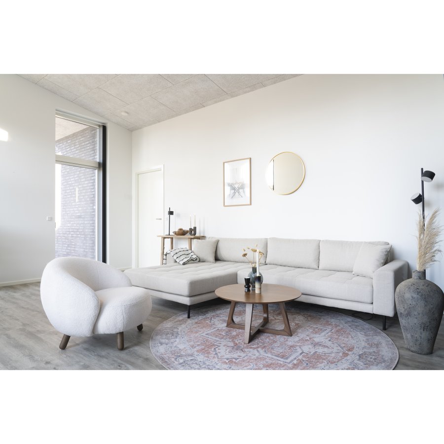 HOUSE NORDIC Havana teppe, rundt - flerfarget og oransje/bl chenille polyester (200)