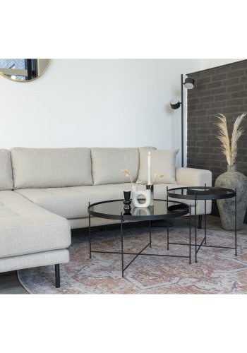 HOUSE NORDIC Havana teppe, rundt - flerfarget og oransje/bl chenille polyester (200)