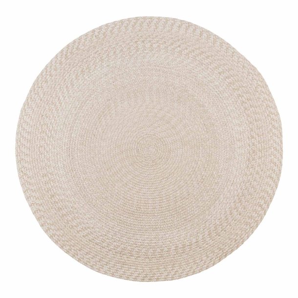 Menorca gulvtppe, rund - sand genanvendt plastik (180)