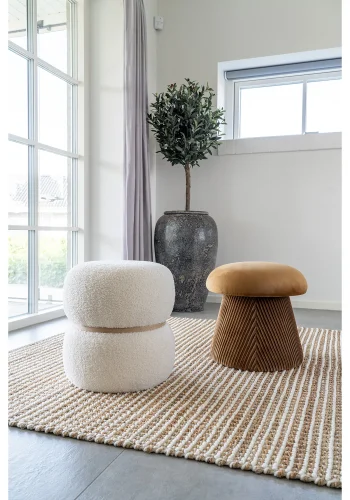 HOUSE NORDIC Avadi teppe, rektangulrt - natur/off-white jute/ull/bomull (200x300)