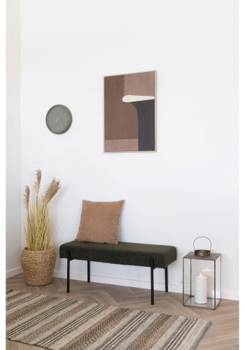 HOUSE NORDIC Morena lperteppe, hndvevd, rektangulrt - natur/gr jute og ull (80x180)