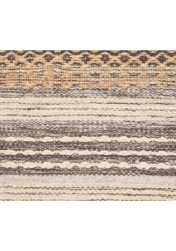 HOUSE NORDIC Morena lperteppe, hndvevd, rektangulrt - natur/gr jute og ull (80x180)