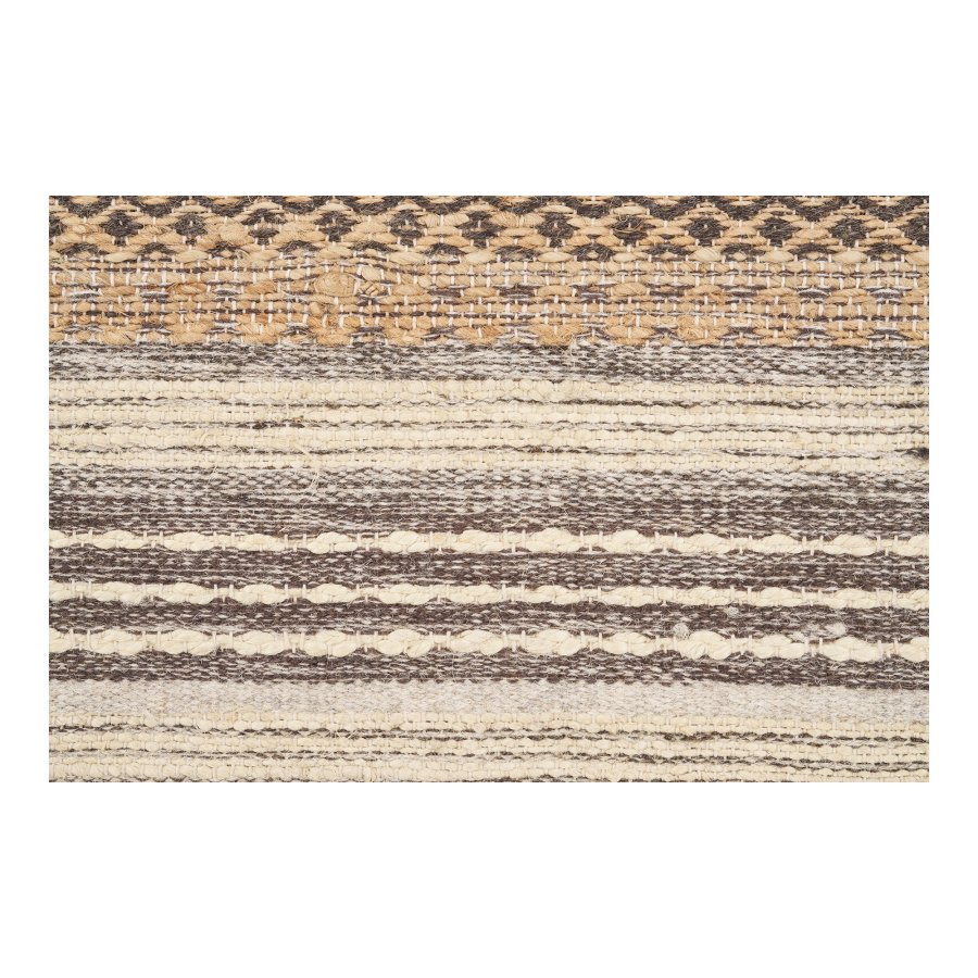 HOUSE NORDIC Morena lperteppe, hndvevd, rektangulrt - natur/gr jute og ull (80x180)