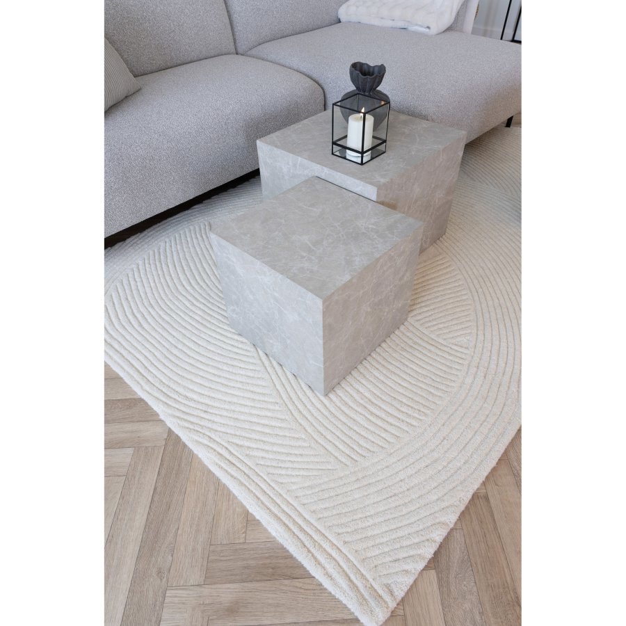 HOUSE NORDIC Pune-teppe, hndtuftet, rektangulrt - off-white ull (200x300)