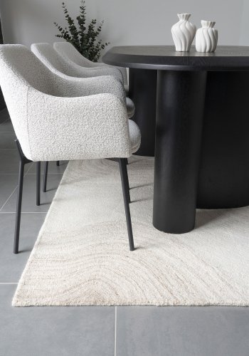 HOUSE NORDIC Surat-teppe, hndtuftet, rektangulrt - lys brun/offwhite ull (160x230)