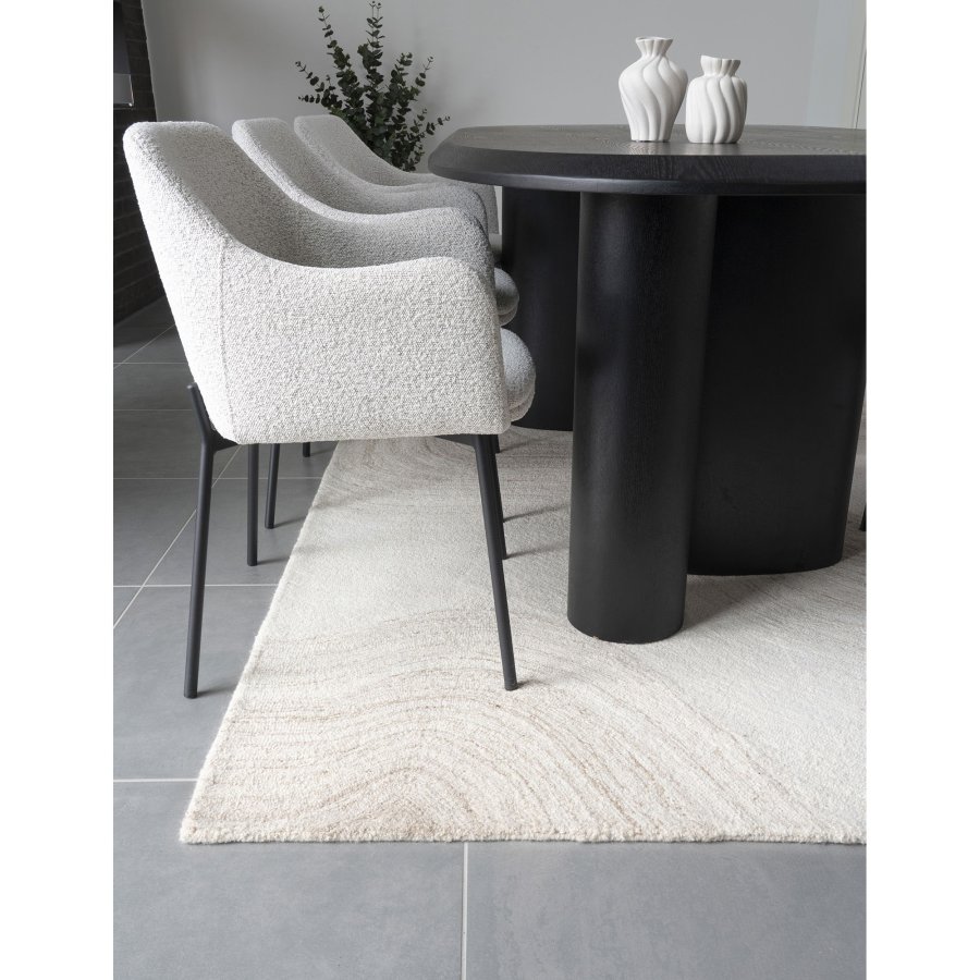 HOUSE NORDIC Surat-teppe, hndtuftet, rektangulrt - lys brun/offwhite ull (160x230)