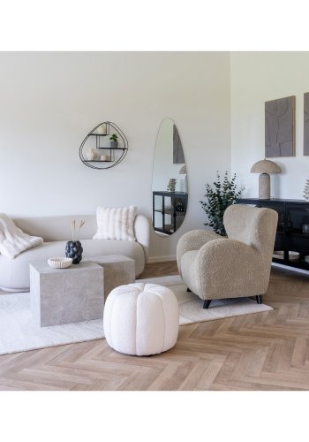 HOUSE NORDIC Surat-teppe, hndtuftet, rektangulrt - lys brun/offwhite ull (160x230)