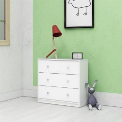 May kommode - hvid tr, m. 3 skuffer