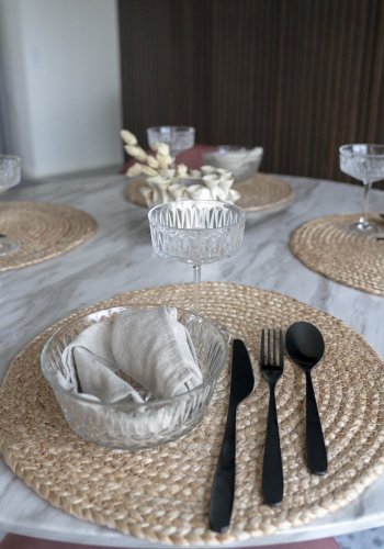 HOUSE NORDIC Bombay-bordbrikker, sett med 4 - Bordbrikker, flettet jute, naturlig 38 cm, sett med 4