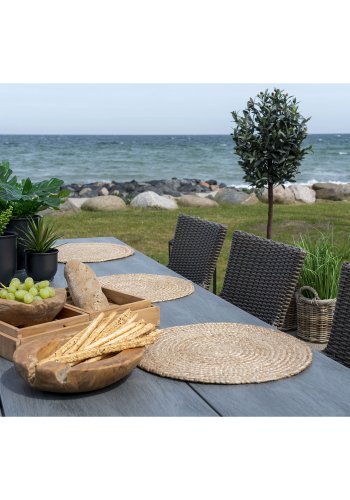 HOUSE NORDIC Bombay-bordbrikker, sett med 4 - Bordbrikker, flettet jute, naturlig 38 cm, sett med 4