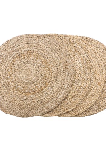 HOUSE NORDIC Bombay-bordbrikker, sett med 4 - Bordbrikker, flettet jute, naturlig 38 cm, sett med 4