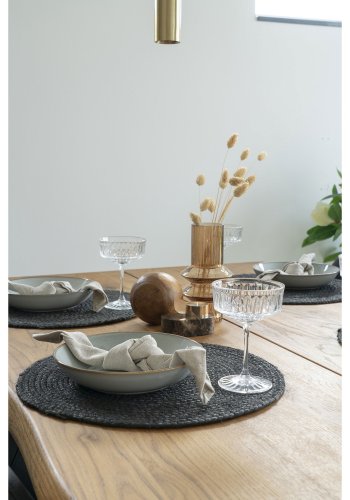 HOUSE NORDIC Bombay plassbrikker, sett med 4 - Plasserbrikker, flettet jute, mrkegr, 38 cm, sett med 4