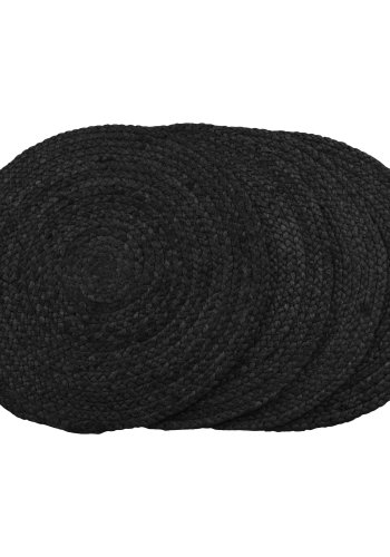 HOUSE NORDIC Bombay plassbrikker, sett med 4 - Plasserbrikker, flettet jute, mrkegr, 38 cm, sett med 4