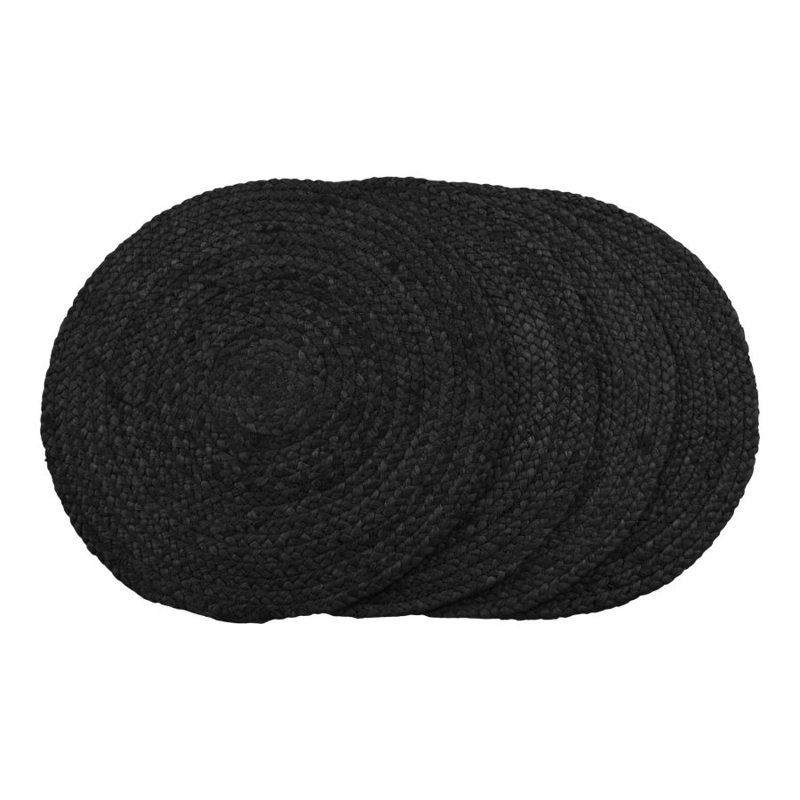 HOUSE NORDIC Bombay plassbrikker, sett med 4 - Plasserbrikker, flettet jute, mrkegr, 38 cm, sett med 4