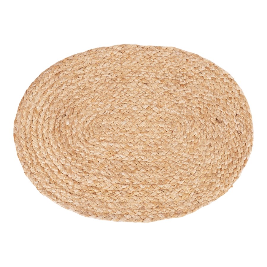 HOUSE NORDIC Bombay dekkebrikke, oval - naturlig jute (35x45) (sett med 4)