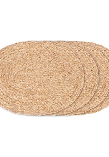 HOUSE NORDIC Bombay dekkebrikke, oval - naturlig jute (35x45) (sett med 4)