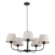 TK Chicago loftlampe, m. 5 skrme - natur hr stof og sort stl