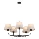 TK Chicago loftlampe, m. 5 skrme - natur hr stof og sort stl