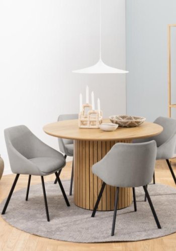 ACT NORDIC Yale Esstisch, rund - natürliches Wildeiche-Melamin (120)