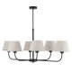 TK Chicago loftlampe, m. 6 skrme - natur hr stof og sort stl