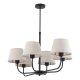 TK Chicago loftlampe, m. 6 skrme - natur hr stof og sort stl