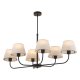 TK Chicago loftlampe, m. 6 skrme - natur hr stof og sort stl