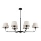 TK Chicago loftlampe, m. 6 skrme - natur hr stof og sort stl
