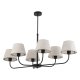 TK Chicago loftlampe, m. 6 skrme - natur hr stof og sort stl
