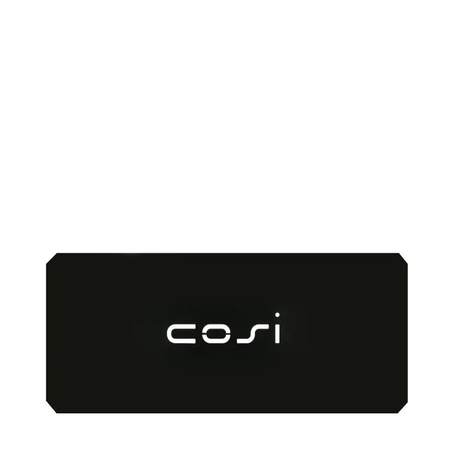 COSI FIRES Cosi bordplate, glasskant for brannbord, rektangulr - sort stl (68x33)