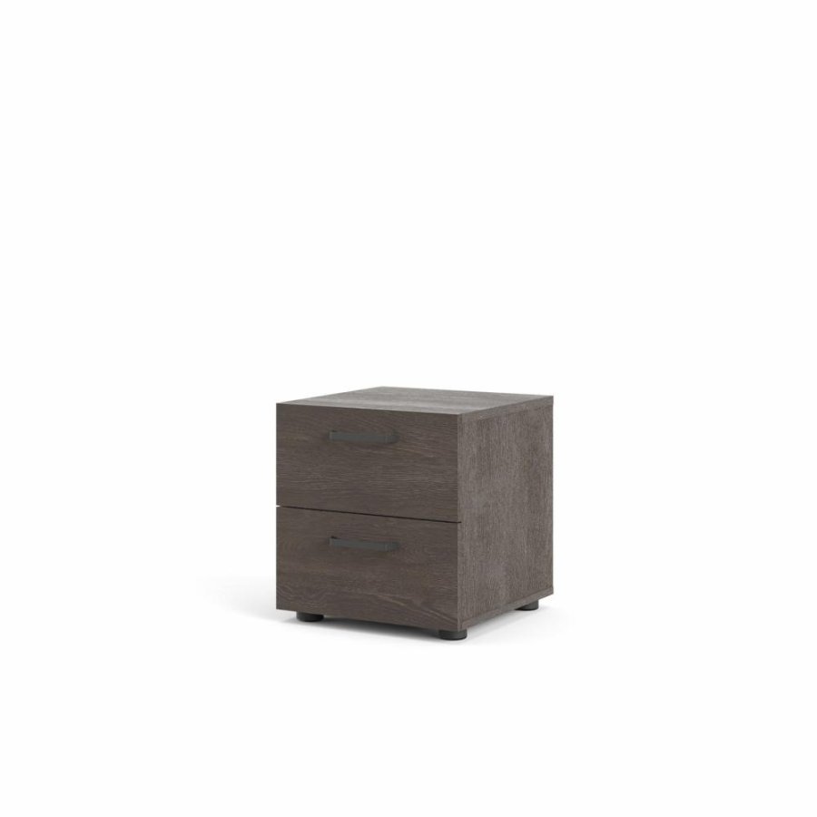 TWILUM Dallas sngbord, w. 2 ldor - brun folie (40x40,25)