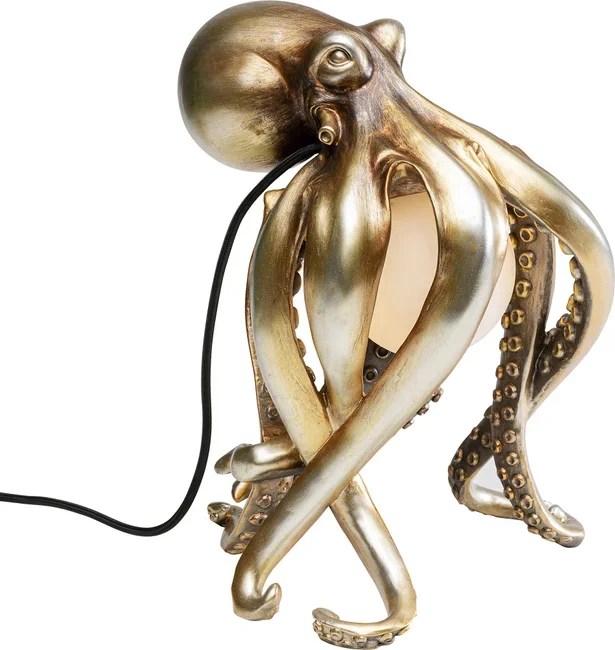 KARE DESIGN Animal Octopus bordlampe - hvid glas og guld polyresin