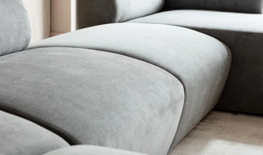 KARE DESIGN Lucca Grey puf til modul sofa, 76 cm - gr stof og PVC