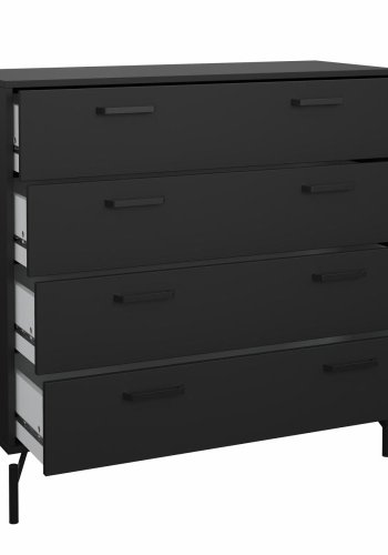 TVILUM Dana Chest 4 skuffer, Matt Black, 98,7 x 39,8 x 95,8 cm