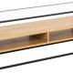 ACT NORDIC Randolf TV-bord, 1 hylle, 2 rom - klart glass, naturlig villeik melamin, sort stl (120x40)