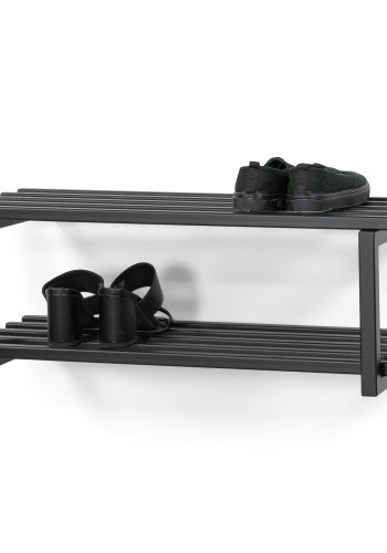 SPINDER DESIGN Rizzoli/Marco Black Edition skohylde, m. 2 hylder - sort stl (B:71)